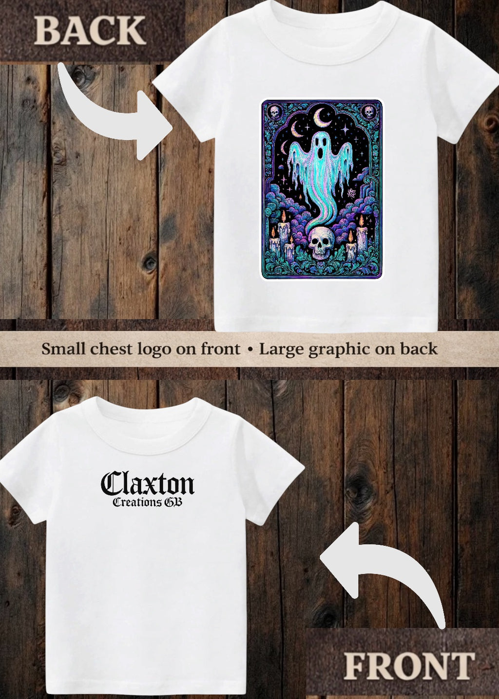 Tiny terror Tee- ghost 👻#2 oil-spill tarot card