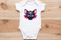 Black & Red bat pup🦇 baby vest🖤🦔 Claxton Creations GB
