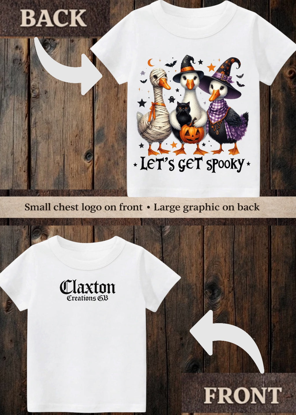 ClaxtoncreationsGB- Tiny terror Tee- let’s get spooky 👻 ducks 🦆