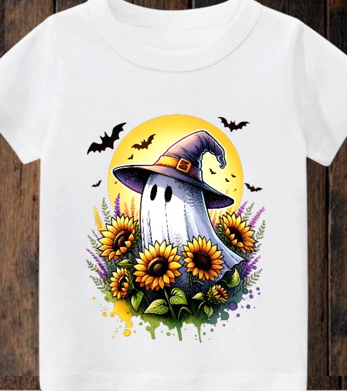 Tiny terror Tee- yellow sunflower 🌻 ghost