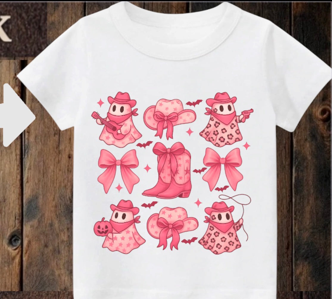 Tiny terror Tee- pretty in pink 🎀 western ghouls