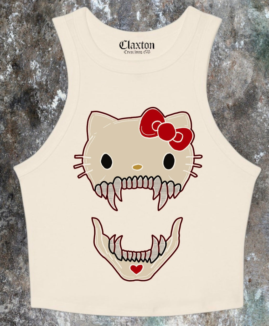 Killer🔪Kitty🐱 Crop Tank Tee🎀 Claxton Creations GB