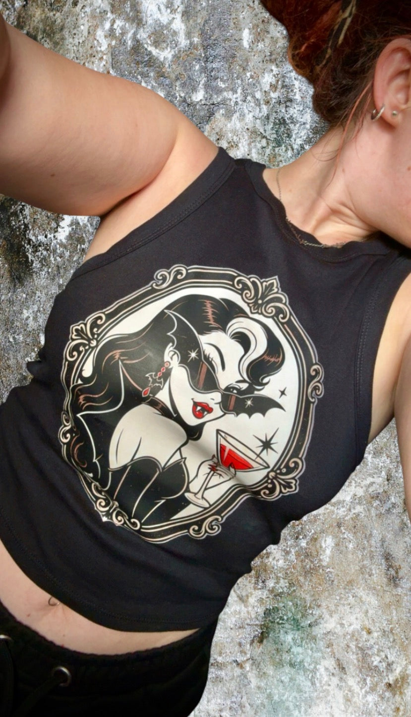 Fangtini Crop Tank Tee🦇🍸❤️ Claxton Creations GB