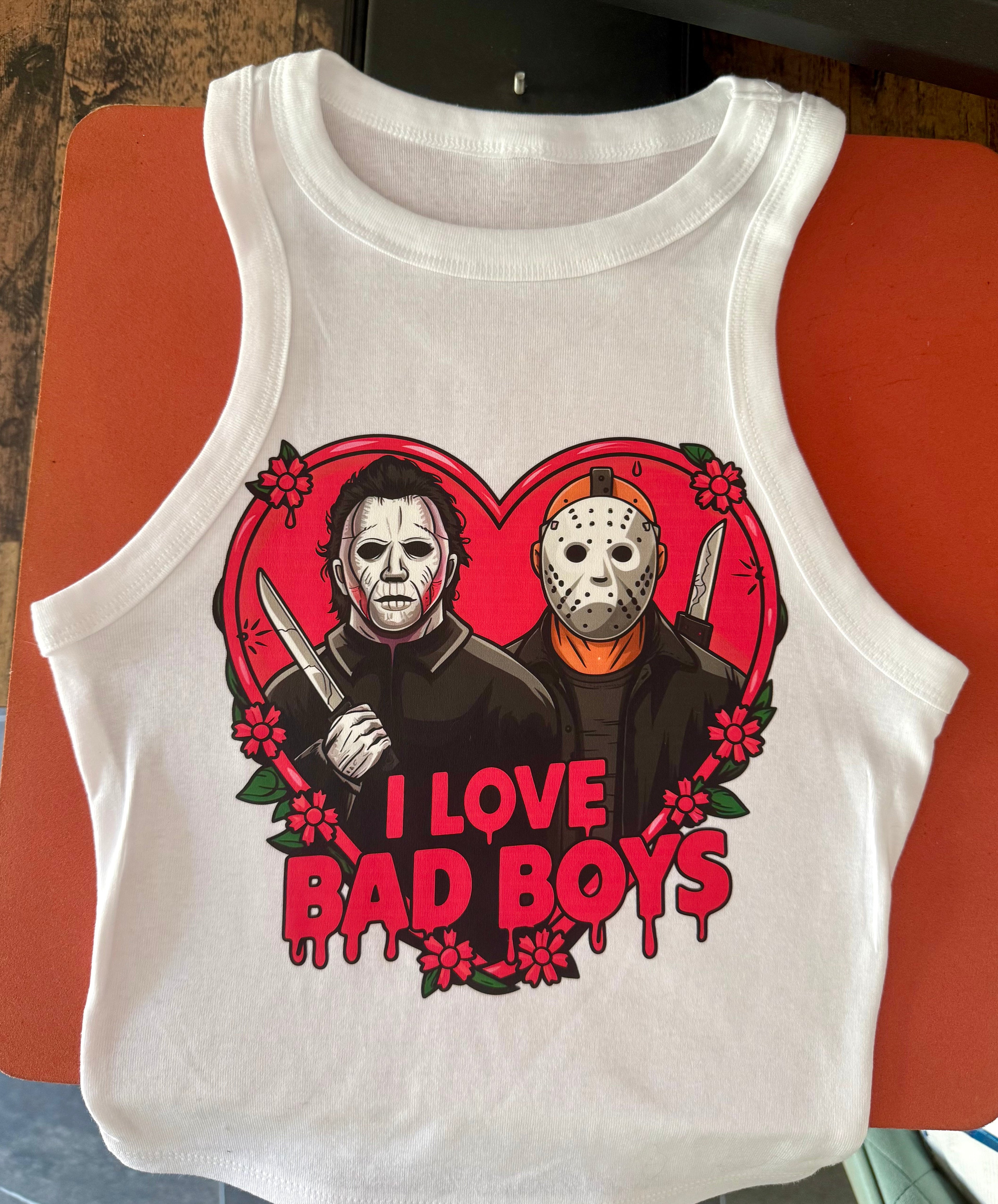 I love Bad Boys Crop Tank Tee❤️🔪 Claxton Creations GB
