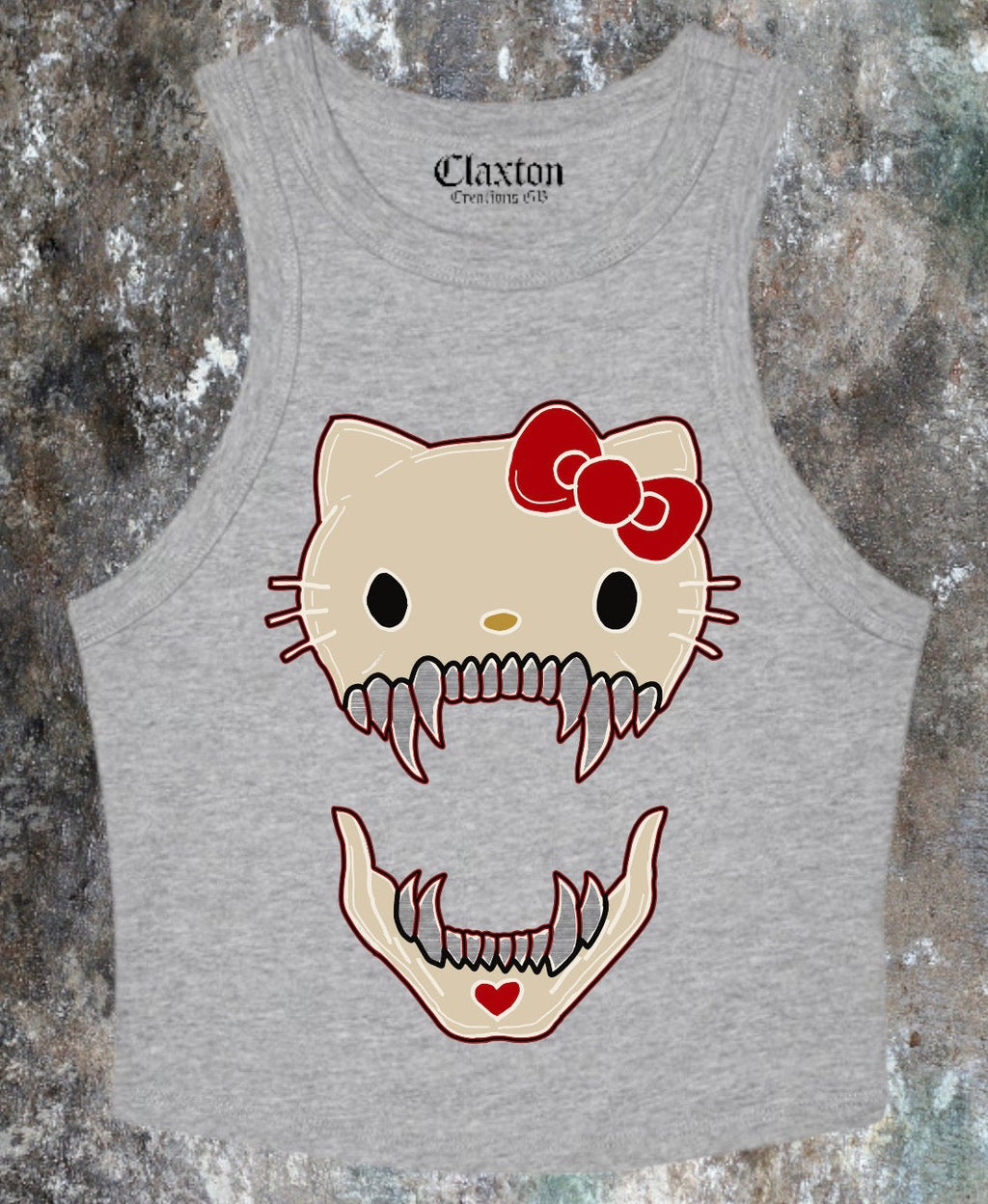 Killer🔪Kitty🐱 Crop Tank Tee🎀 Claxton Creations GB