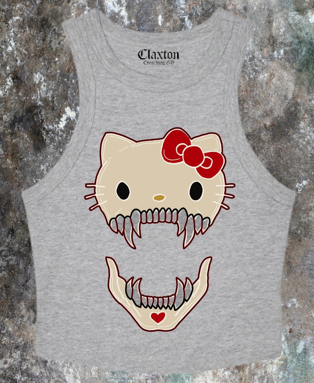 Killer🔪Kitty🐱 Crop Tank Tee🎀 Claxton Creations GB
