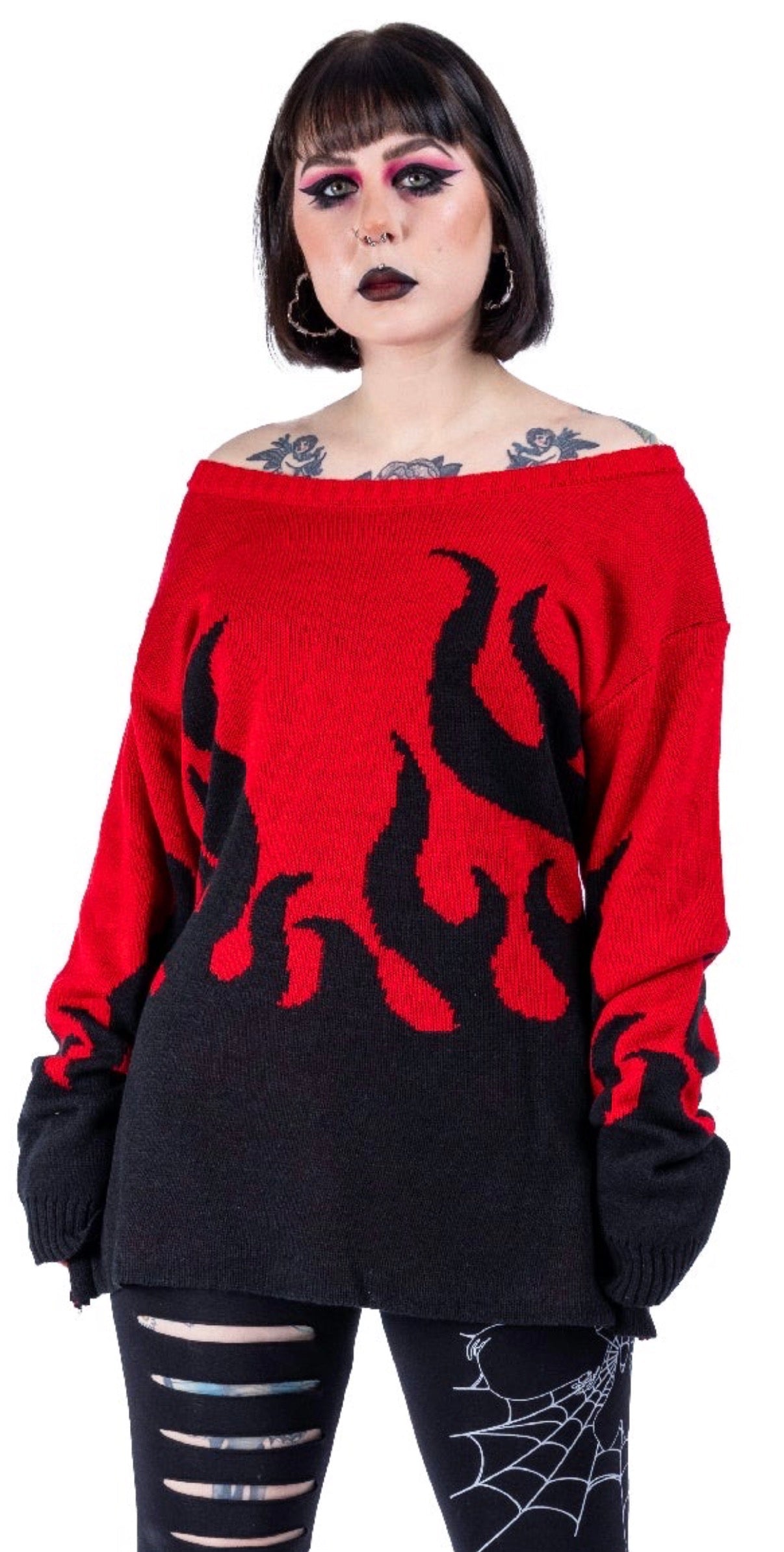 Heartless FLAMETHROWER JUMPER - RED/BLACK Claxton Creations GB