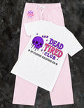 Dead Tired💀Pink Stripe cotton pjs set💖 Claxton Creations GB
