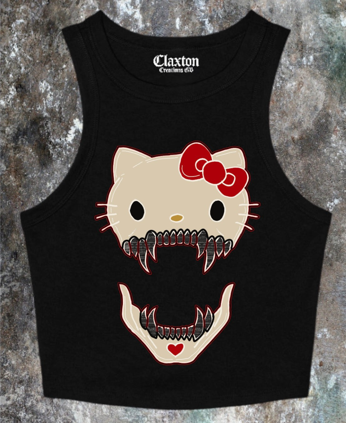 Killer🔪Kitty🐱 Crop Tank Tee🎀 Claxton Creations GB