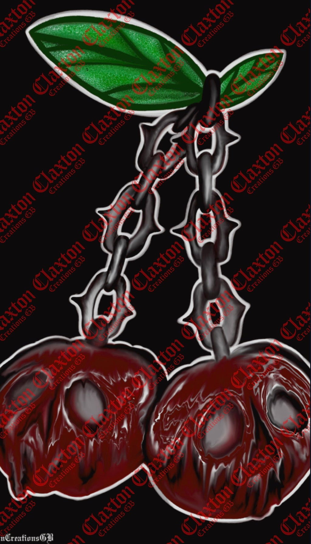🍒⛓️ The Chained Cherries 🖼️- Poster print CCGB (UNFRAMED) Claxton Creations GB