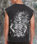 🖤 Men’s Cropped Vintage “Unholy Woman II” ✝️ Washed Sleeveless Vest Claxton Creations GB
