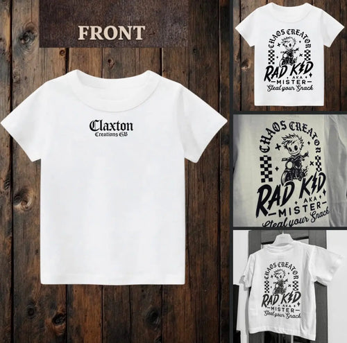 Child Chaos Creator white T-shirt🖤 Claxton Creations GB