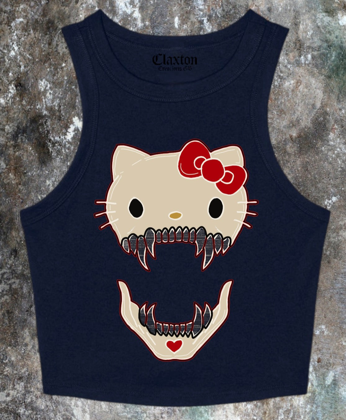 Killer🔪Kitty🐱 Crop Tank Tee🎀 Claxton Creations GB