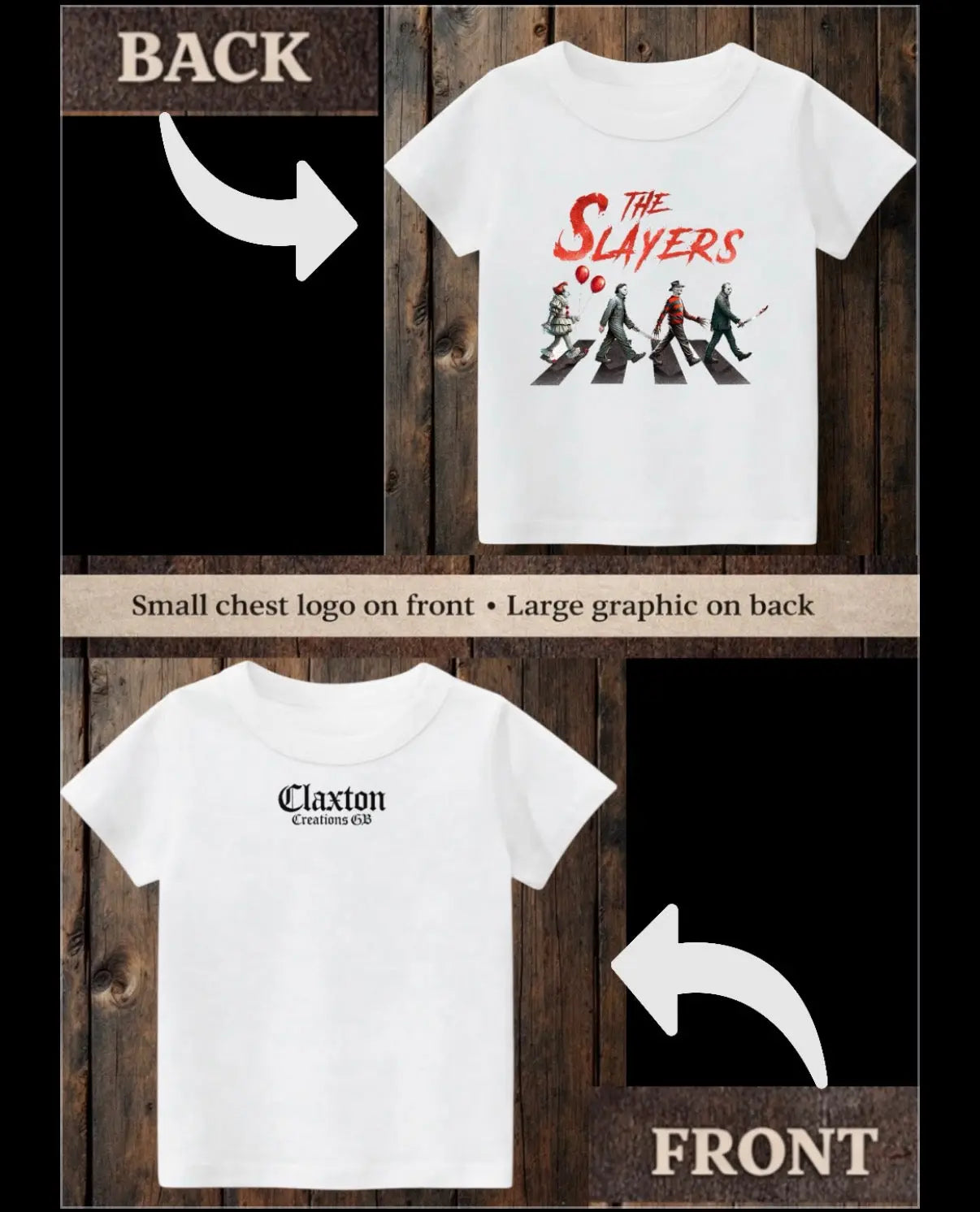 ClaxtoncreationsGB- The Slayers white tee Claxton Creations GB