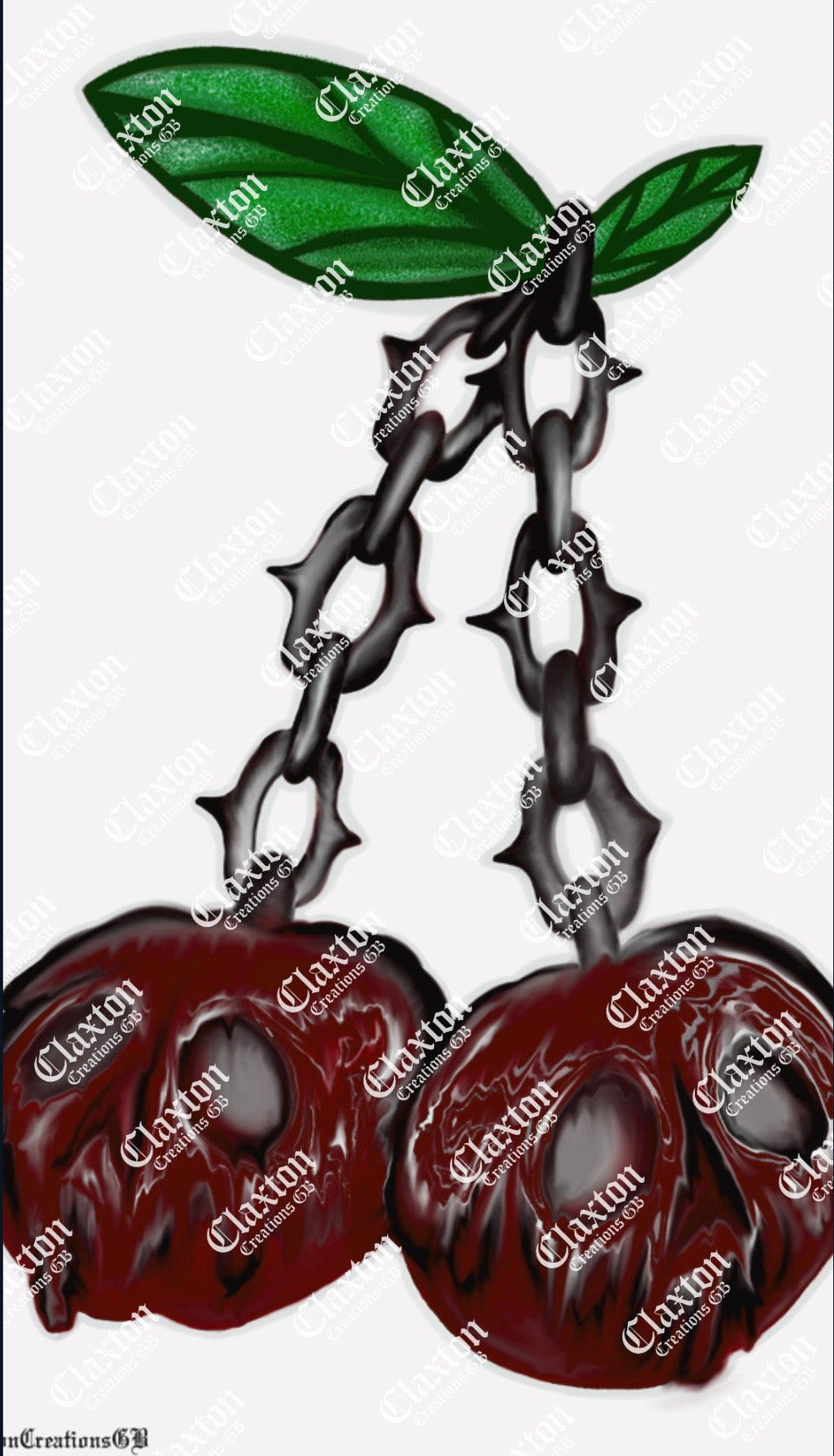 🍒⛓️ The Chained Cherries 🖼️- Poster print CCGB (UNFRAMED) Claxton Creations GB