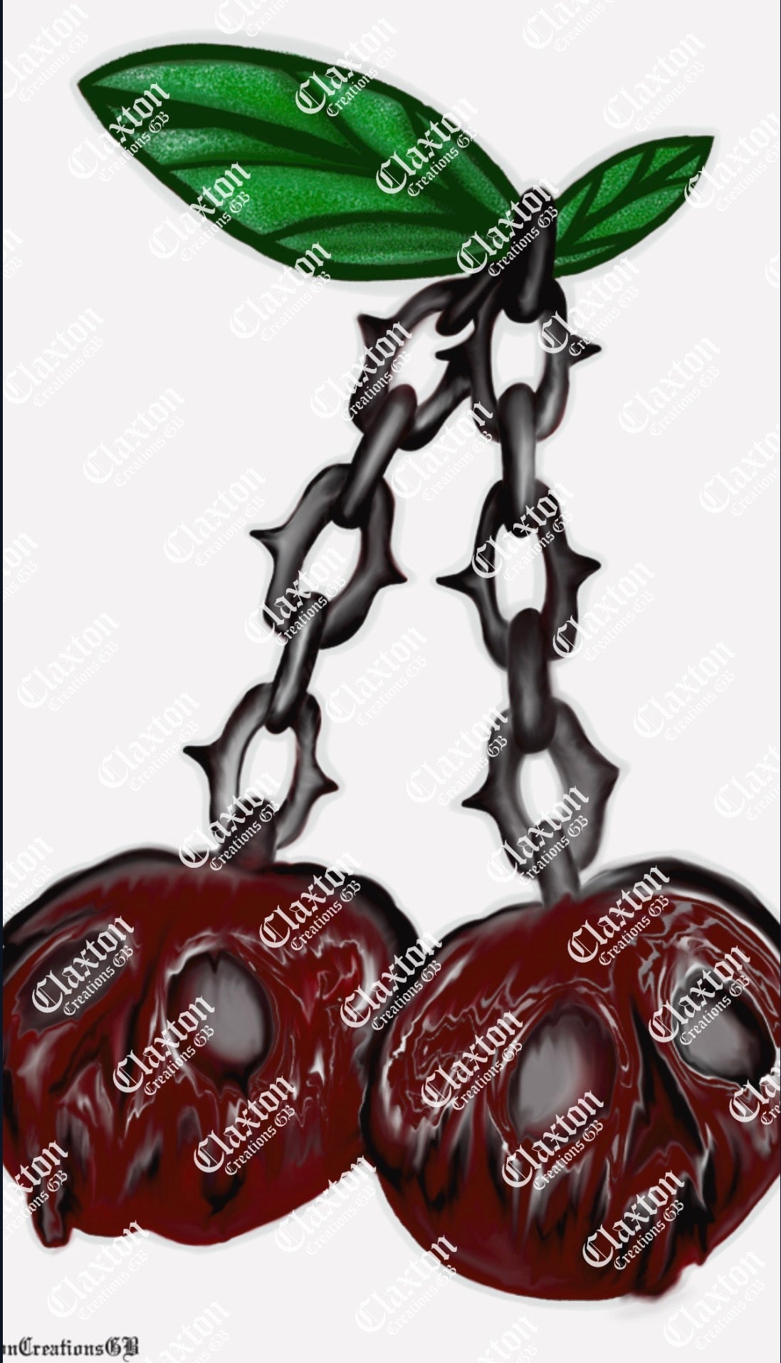 🍒⛓️ The Chained Cherries 🖼️- Poster print CCGB (UNFRAMED) Claxton Creations GB