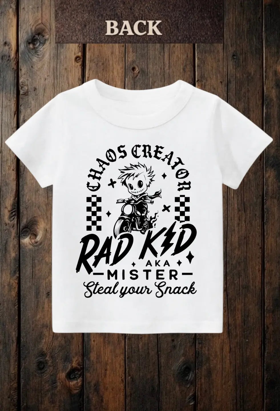 Child Chaos Creator white T-shirt🖤 Claxton Creations GB