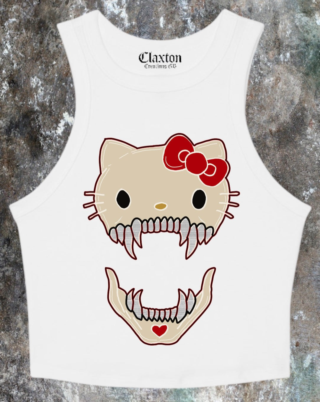 Killer🔪Kitty🐱 Crop Tank Tee🎀 Claxton Creations GB