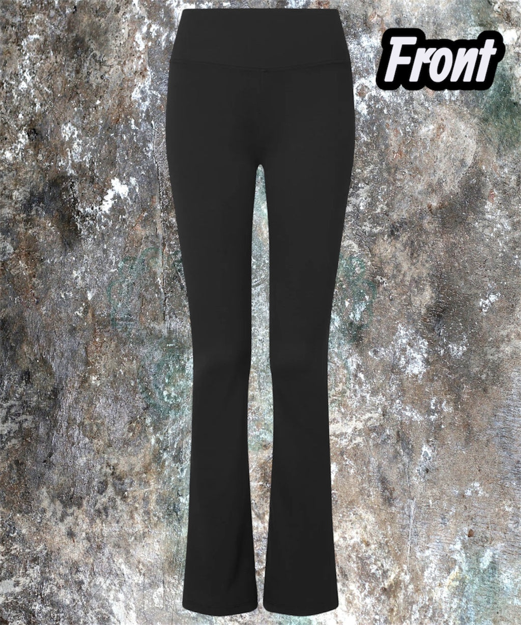 CCGB~Bad Intentions🖤 Black recycled flare leggings