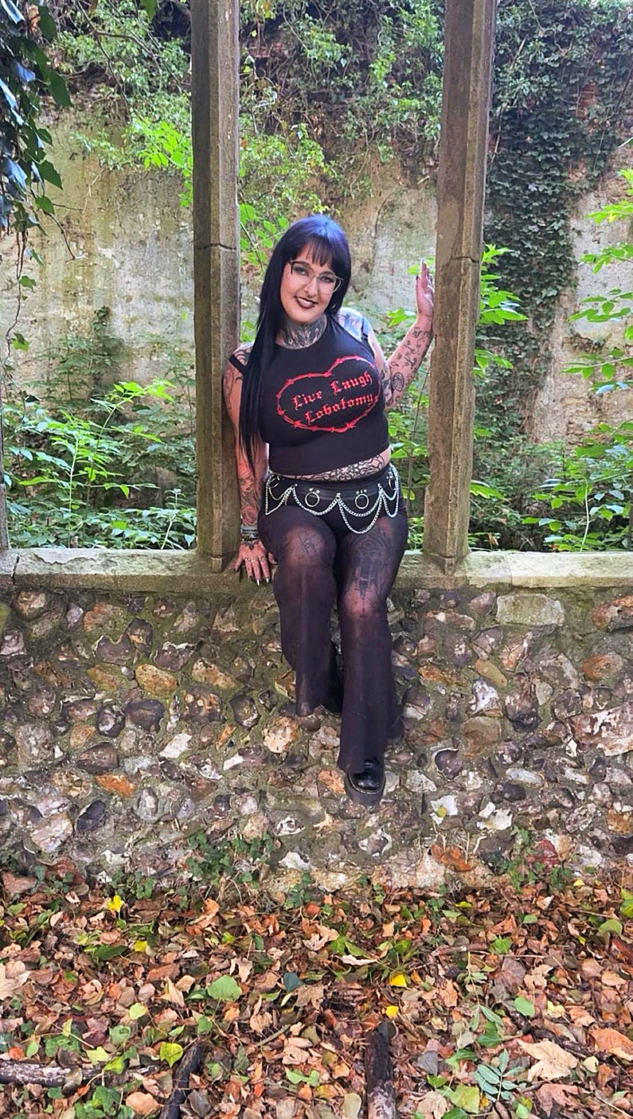 Live, Laugh, Lobotomy❤️ Racer cropped Vest Claxton Creations GB
