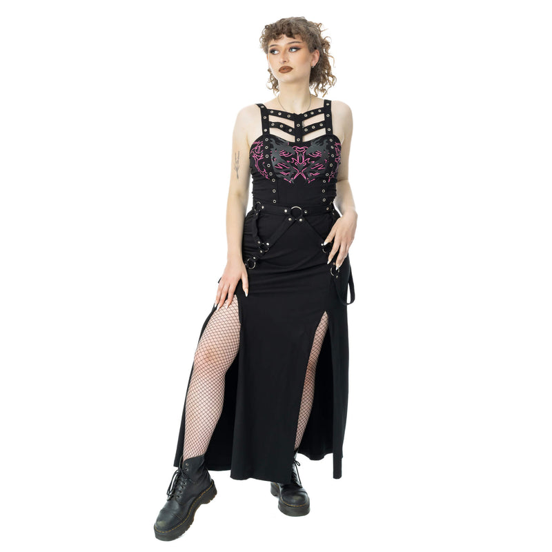Poizen industries AMARANTH MAXI SKIRT - BLACK Claxton Creations GB