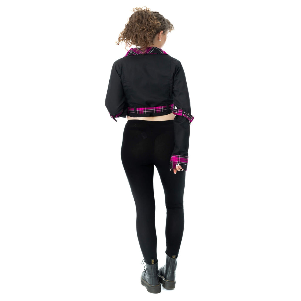 Heartless HEXBOURNE JACKET - BLACK/DARK PINK CHECK